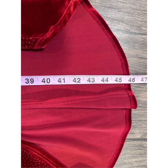 Rampage Vintage Y2K Velour Red Velvet Faux Wrap Rhinestone Mini Dress Size S - Picture 13 of 13